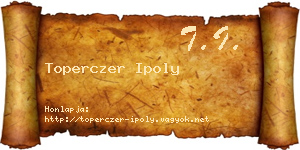 Toperczer Ipoly névjegykártya